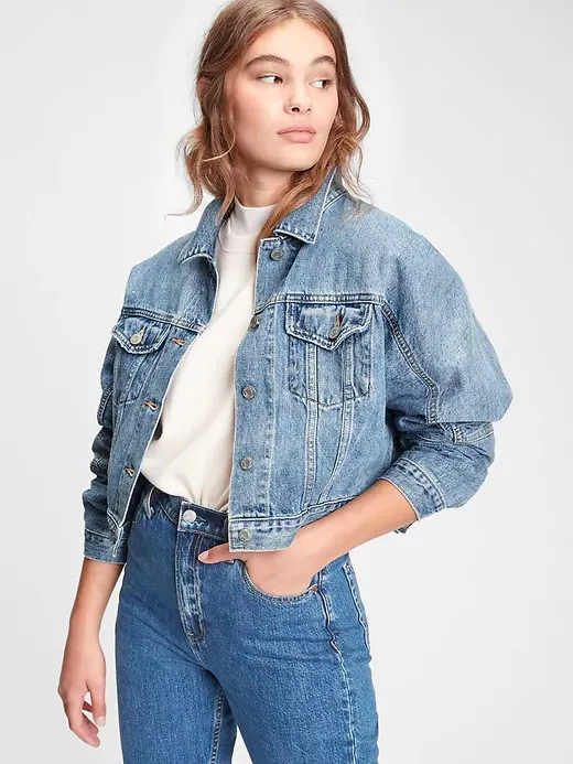 cropped jean jacket