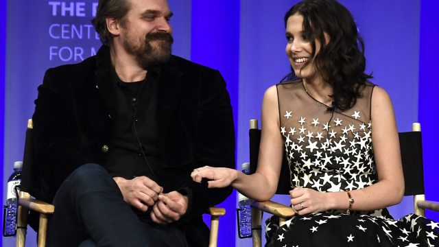 David Harbour and Millie Bobby Brown