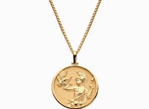 coin necklace greek goddess necklace