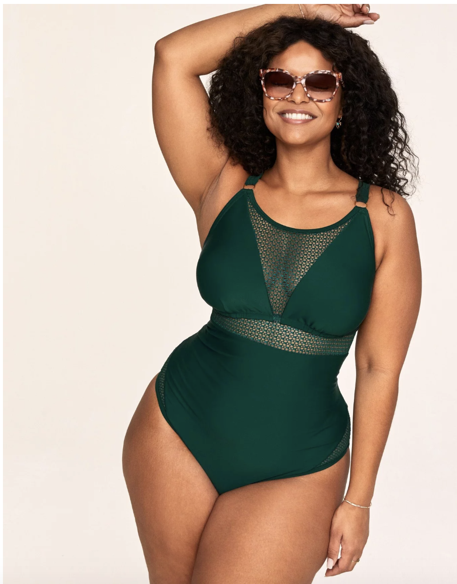 Graphic Trim One-Piece Swimsuit - Ready-to-Wear 1AB76U