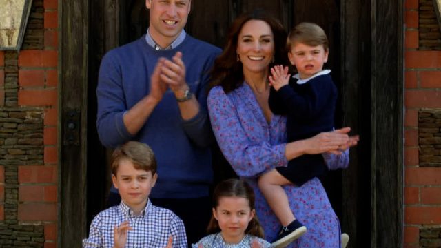 Kate Middleton and Prince William with their kids