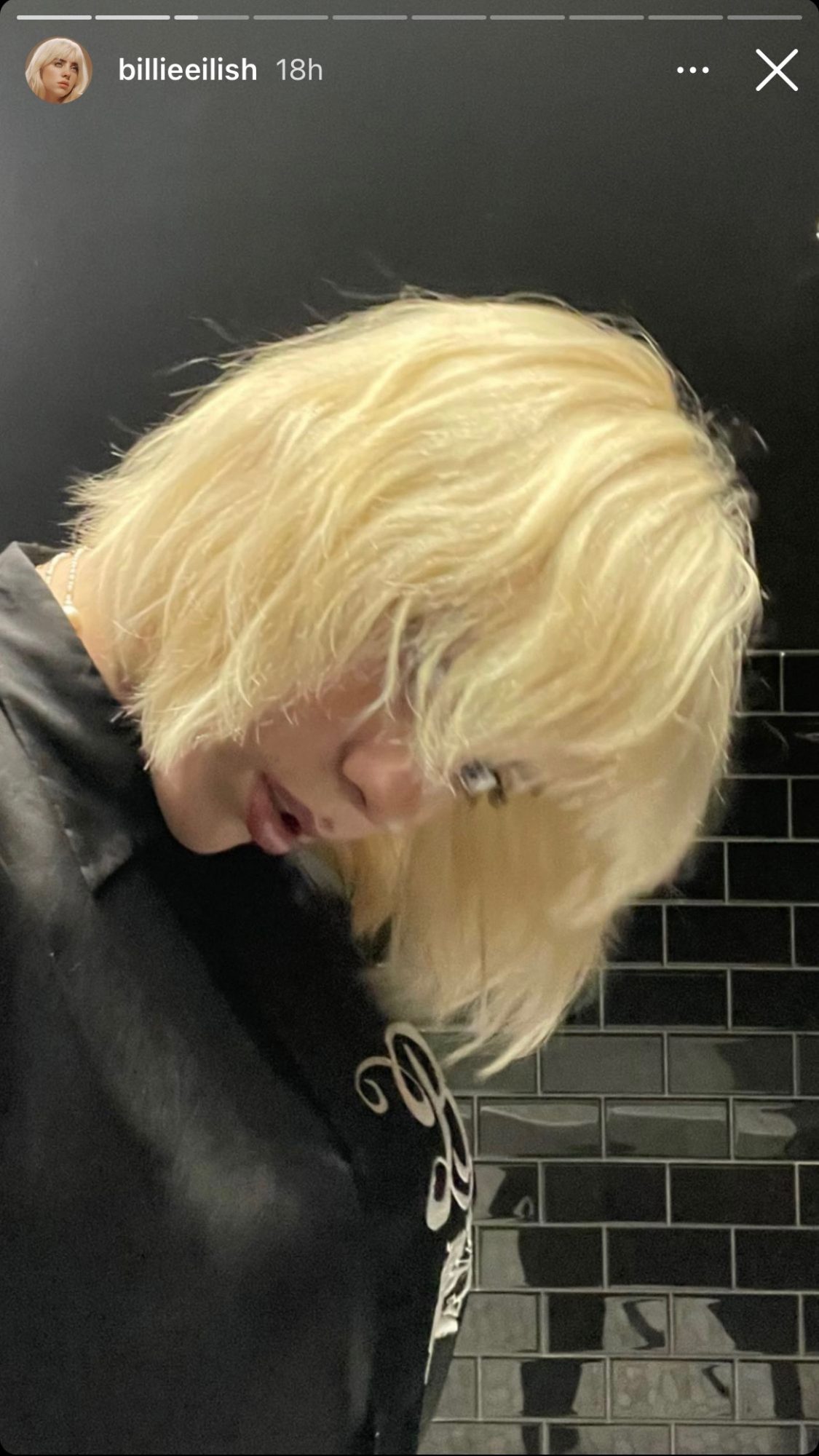 Billie Eilish with short blonde hair
