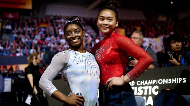 Simone Biles and Suni Lee