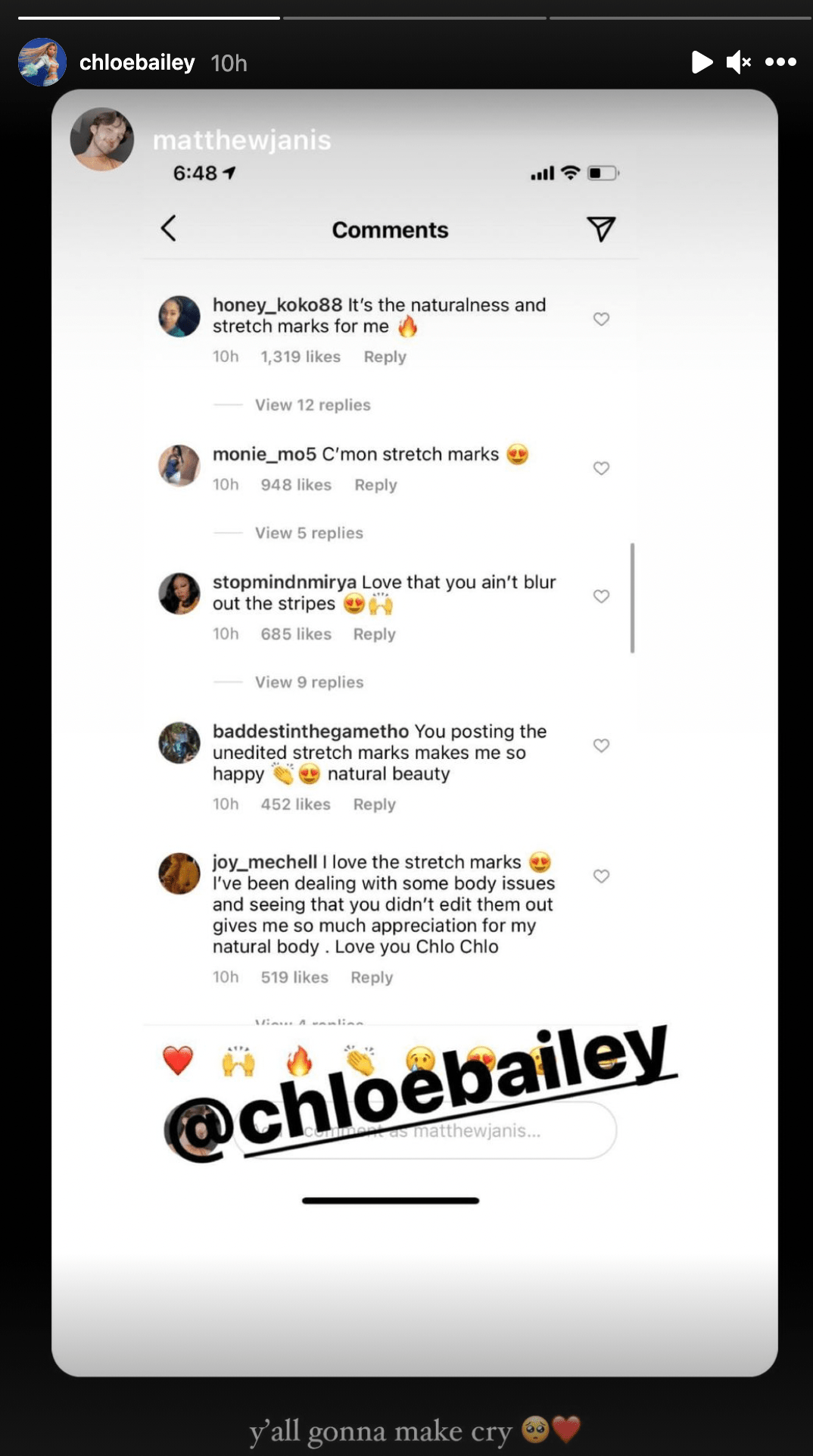 Chloe Bailey Instagram Story