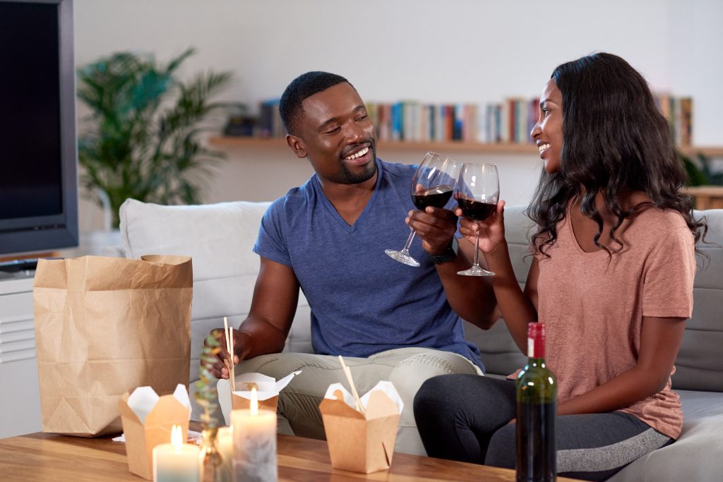 Couple Tasting Food