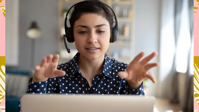 Woman Computer Headphones
