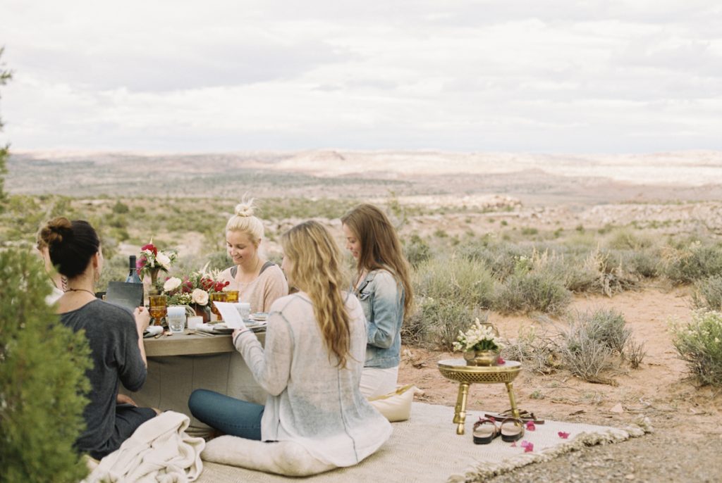 Women Glamping Meal