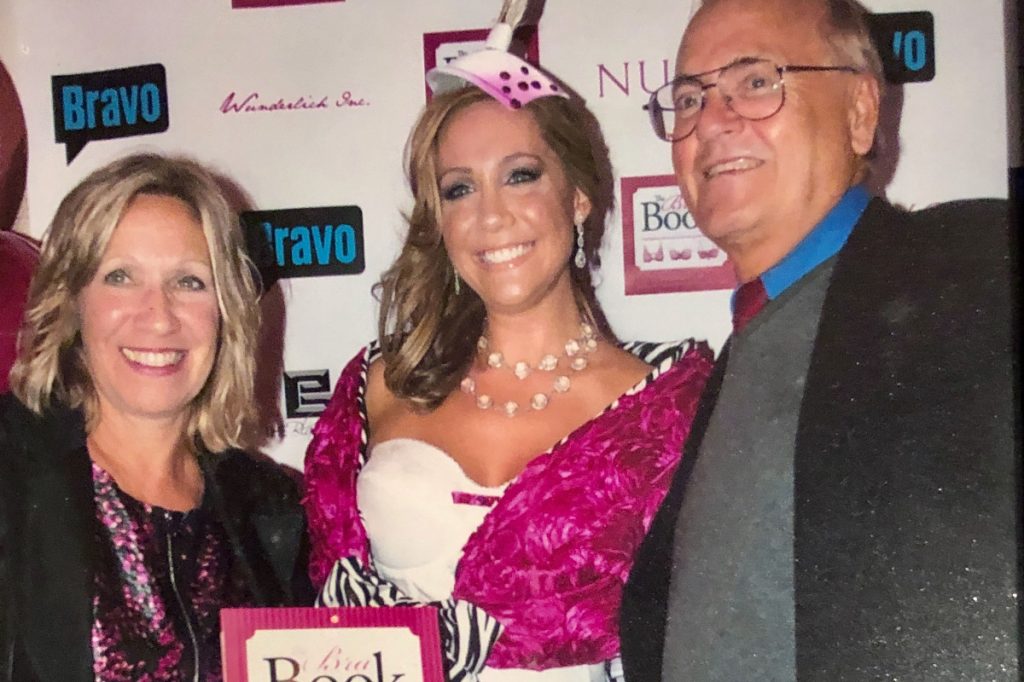 Jene and her parents at her Bravo red carpet premier