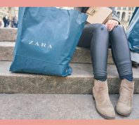 Woman With Zara Shopping Bag