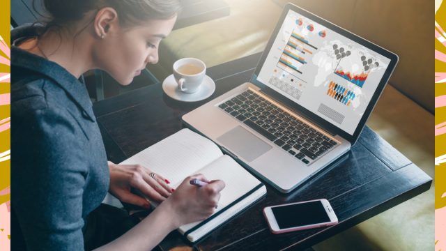 Woman Working Laptop
