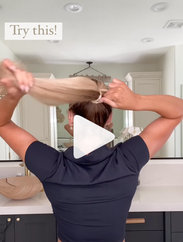 Cara Loren ponytail hack step 1