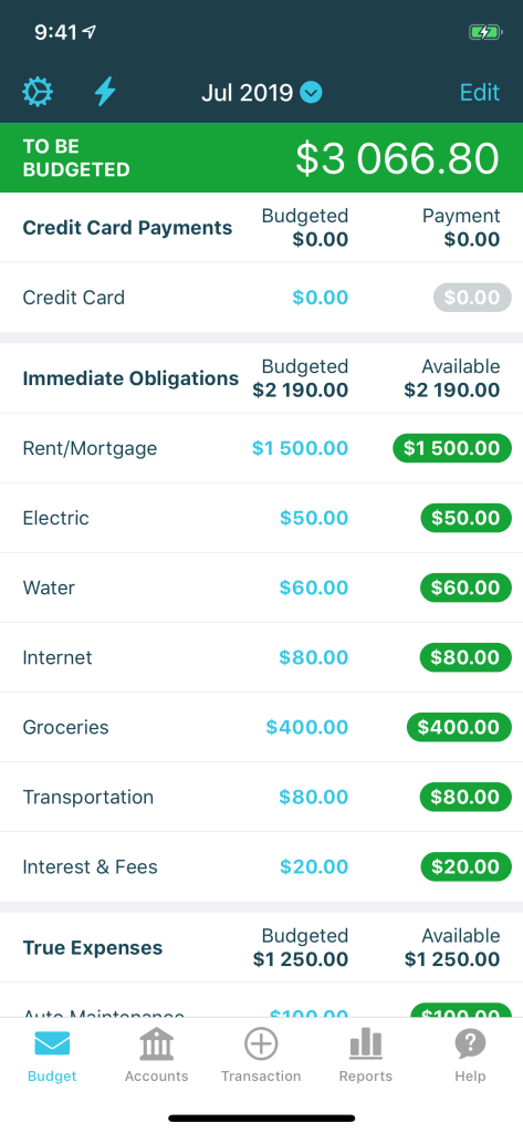 You Need A Budget (YNAB)