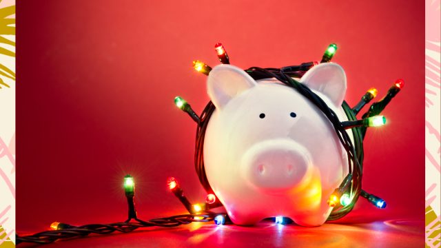 holidays money saving piggy bank lights