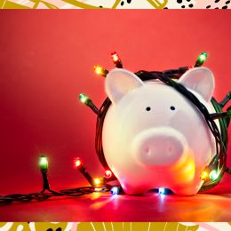 holidays money saving piggy bank lights