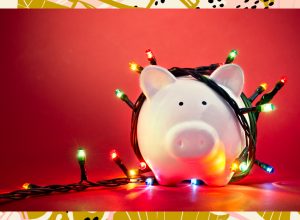 holidays money saving piggy bank lights