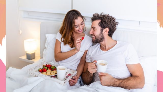 Couple Breakfast in Bed