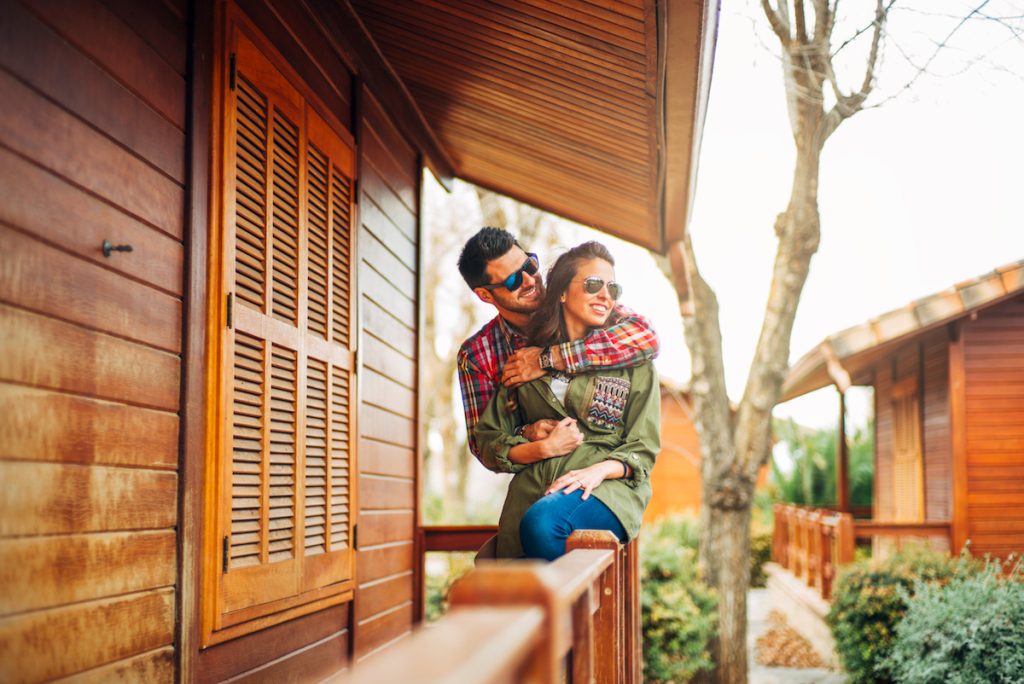 Couple at Cabin