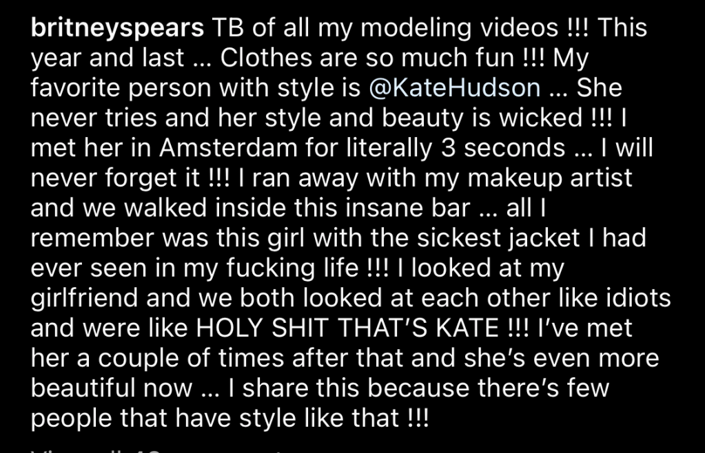 Britney Spears Instagram Screenshot
