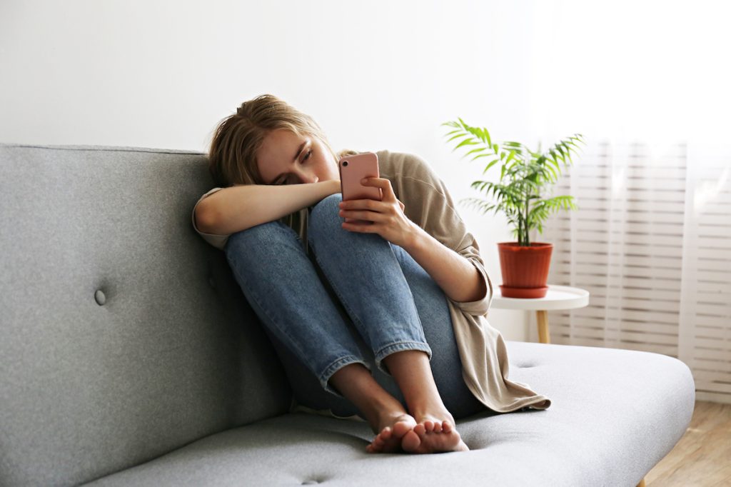 Woman Phone Sad