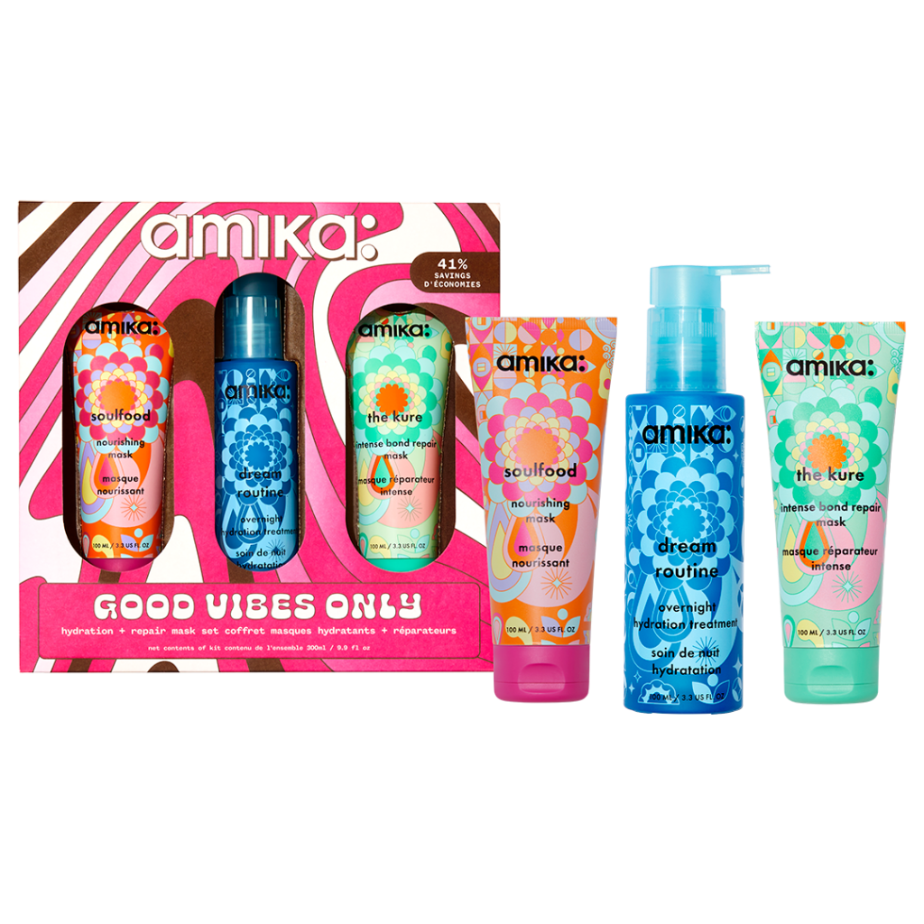 amika good vibes only hydration + repair mask set