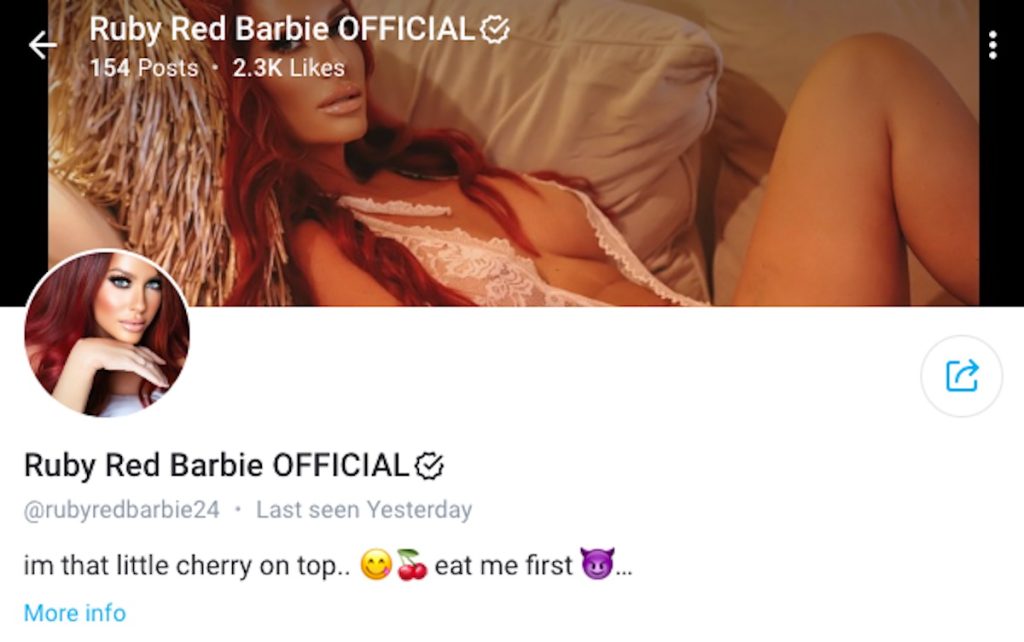 Ruby Red Barbie Onlyfans page