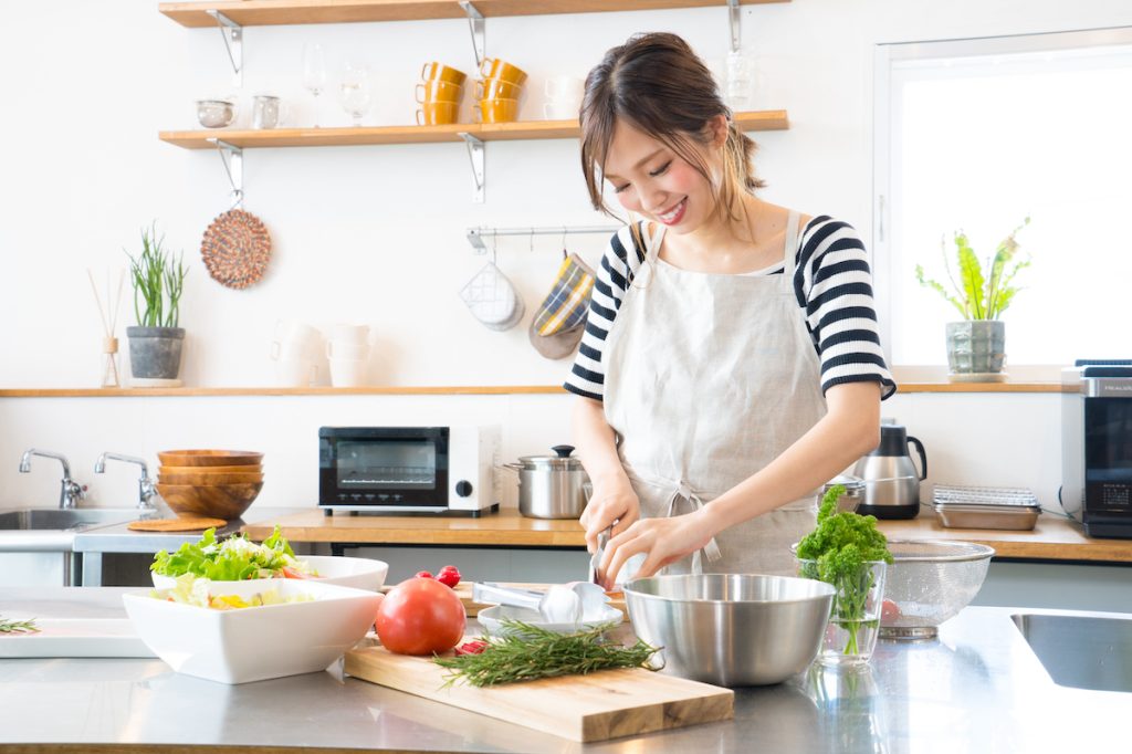 woman making lunch