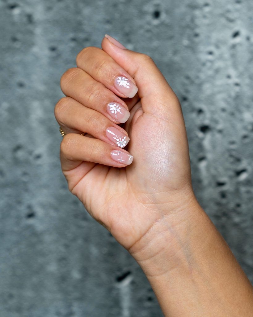 snowflake nail art
