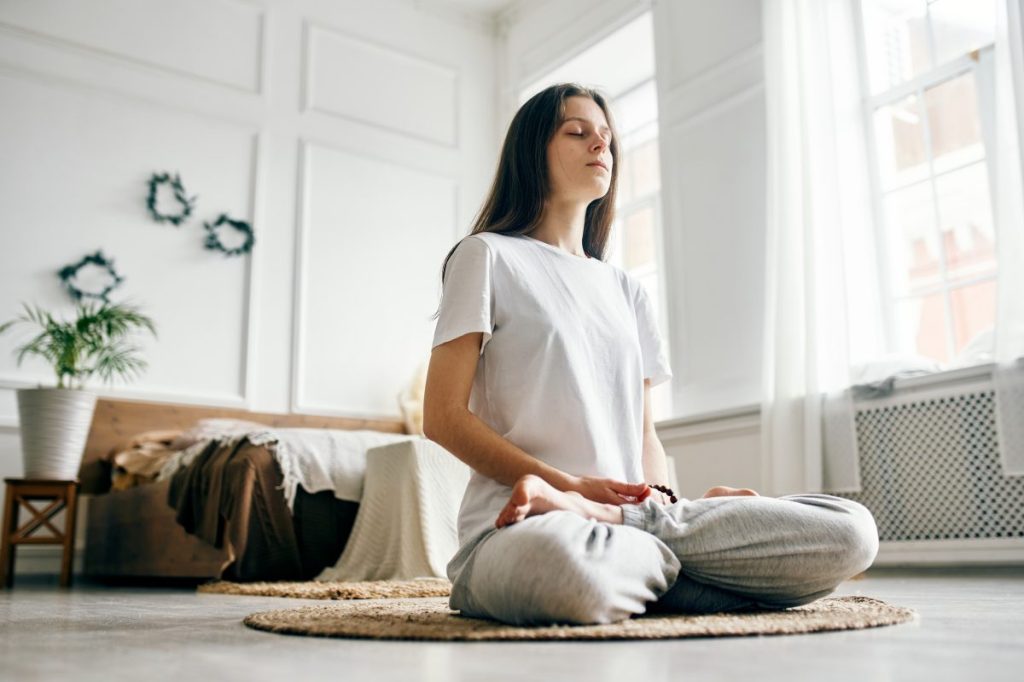 woman meditating
