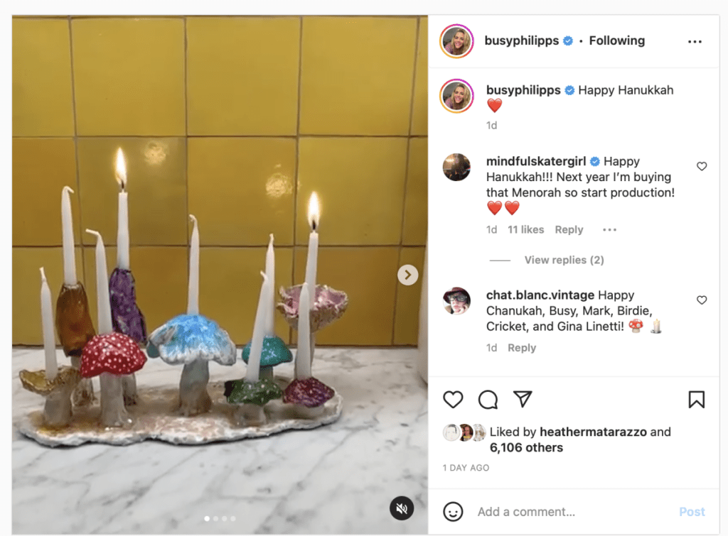 Busy Phillips Menorah