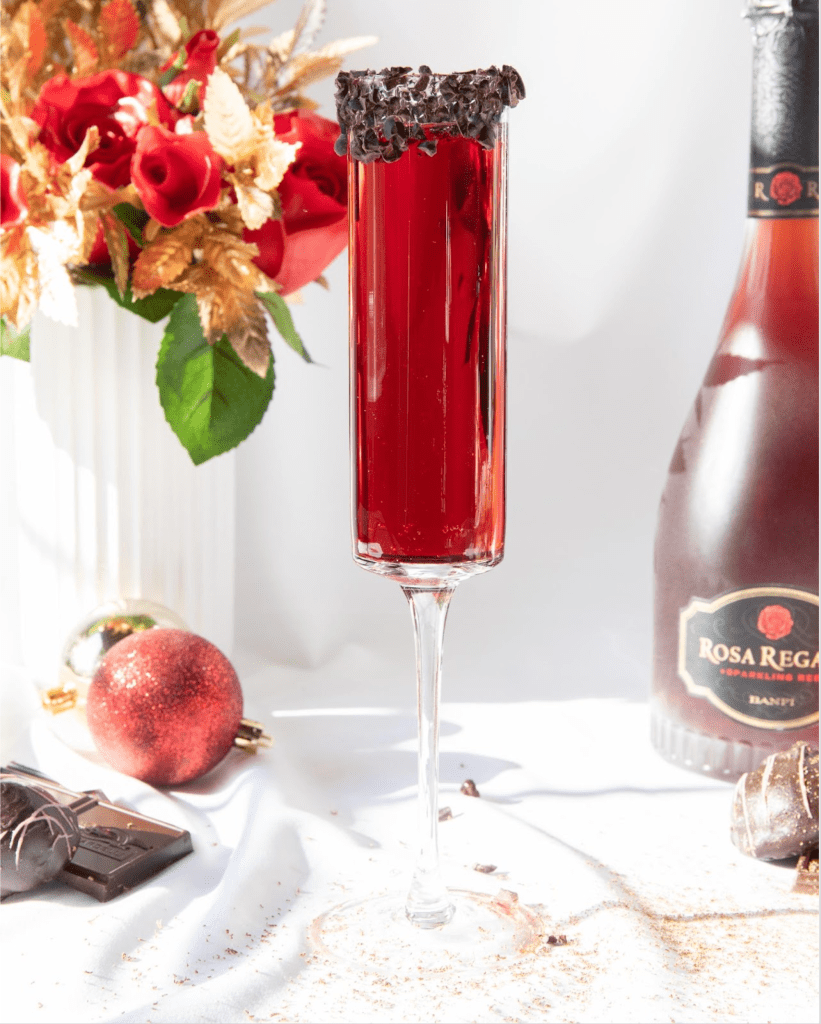 St. Germain and Pomegranate Champagne Cocktail