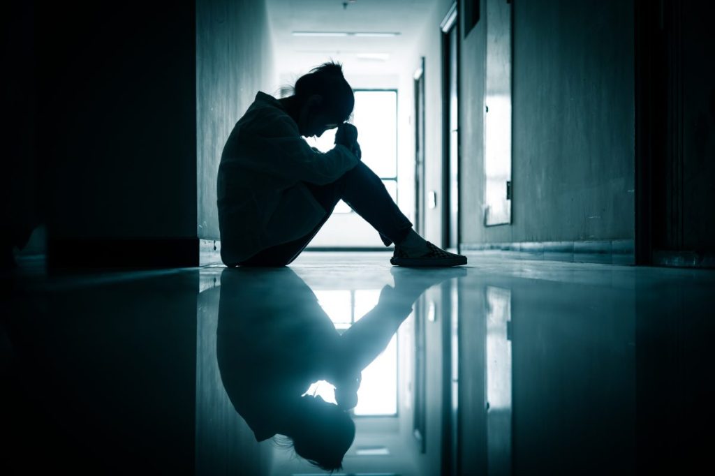 woman giving up