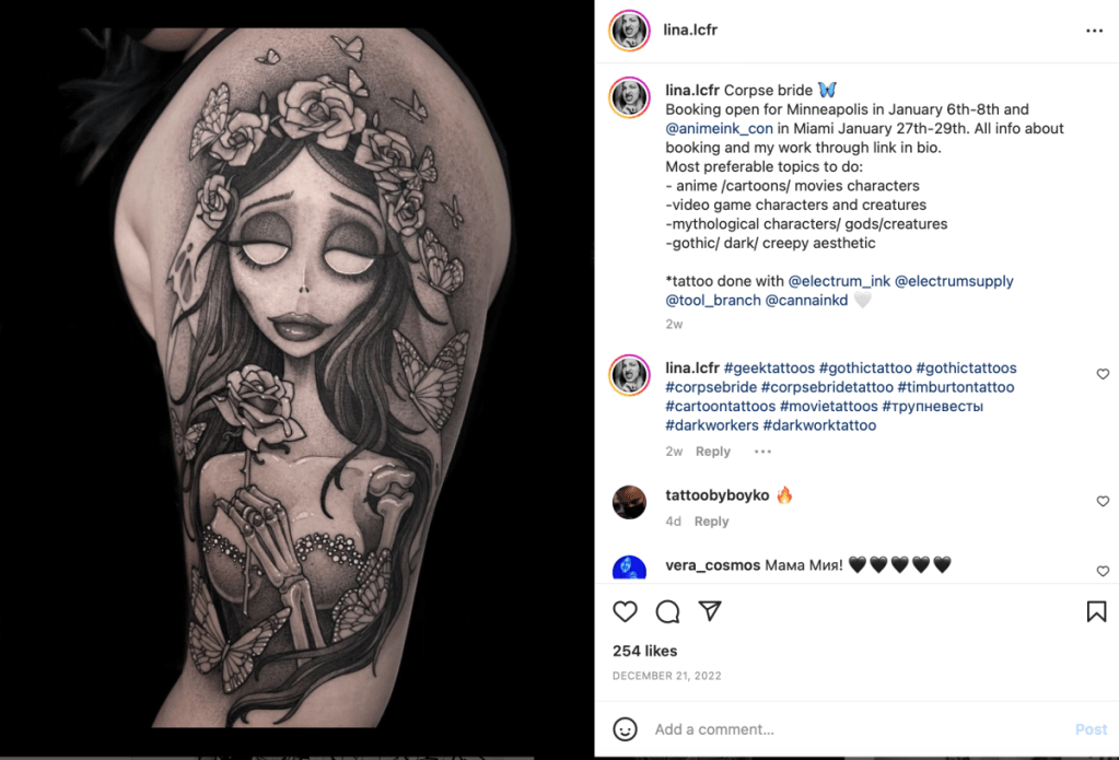 Lina Schuliar tattoo work