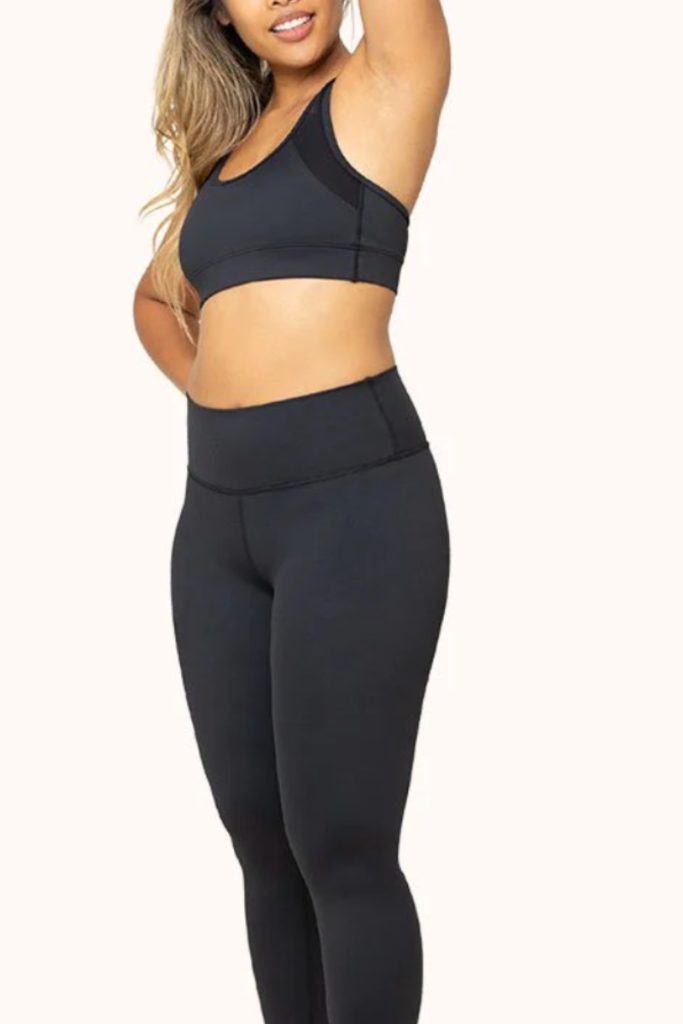 High Waist Capri Pocket Yoga Pants - Space Dye Black