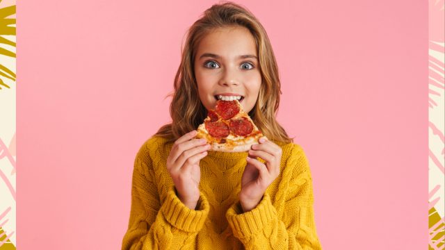 Woman Eating Pizza