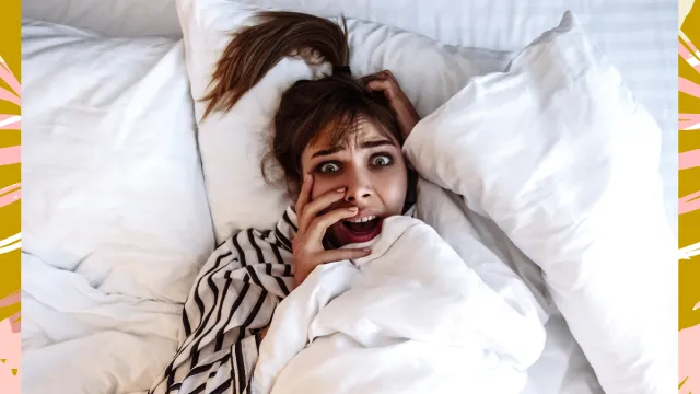 nightmare woman sleeping bed
