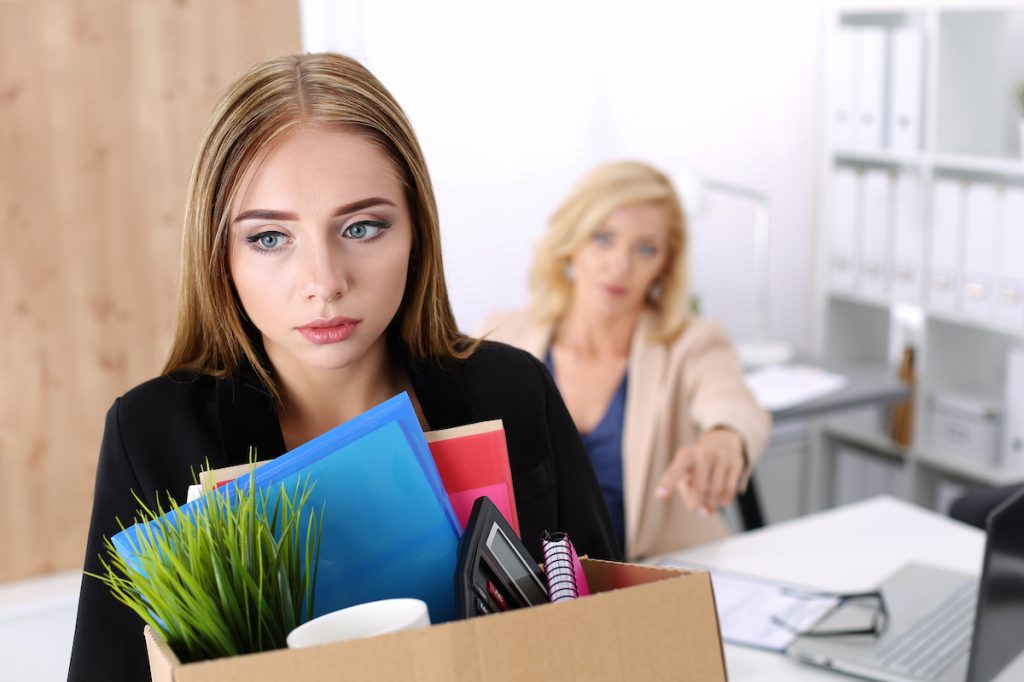 woman getting fired